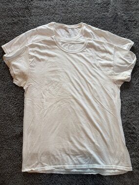 Fruit of the Loom White Short Sleeve Crew Neck T-Shirt - 2-Pack Look